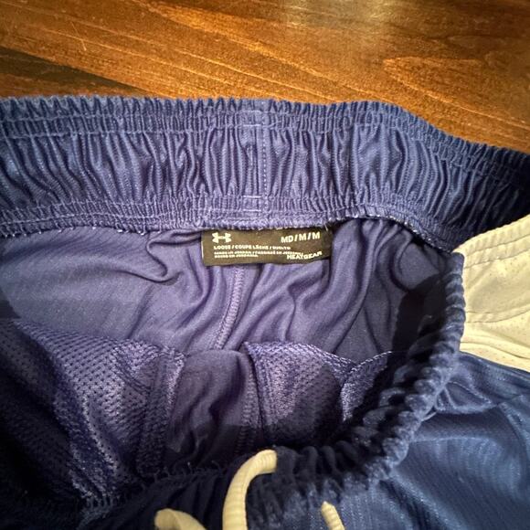 Under Armour Shiny Silky Perimeter Long Basketball Shorts Blue Men's Sz Medium - Picture 5 of 5